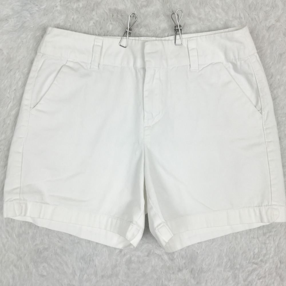 Merona Womens Shorts Fit 1 Chino Casual White Mid Rise 5" Inseam 2